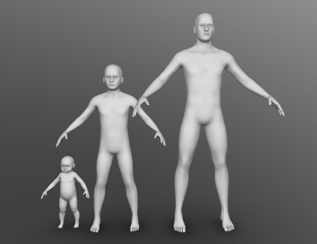 simple human pack Model 3D .c4d .max .obj .3ds .fbx .stl .blend 
