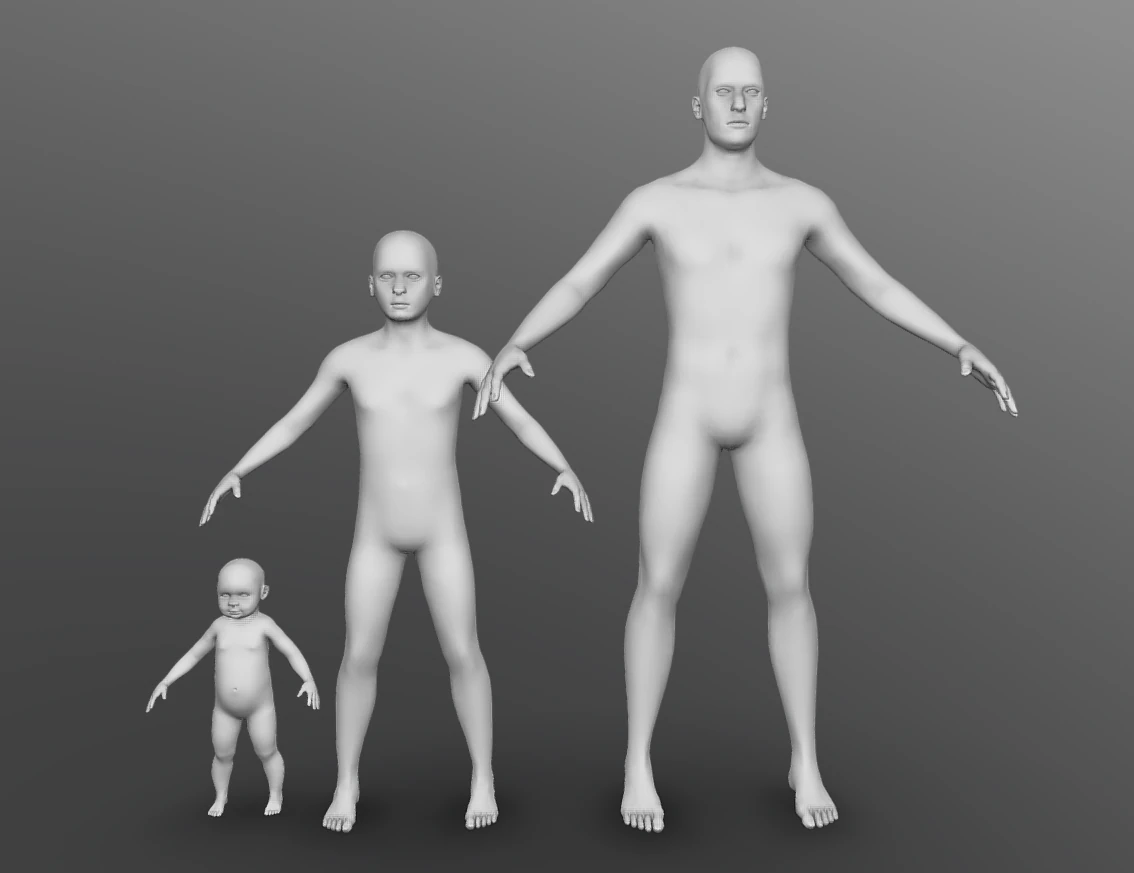 简单的人类包 3D 模型 .c4d .max .obj .3ds .fbx .stl .blend 