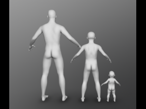 simple human pack Model 3D