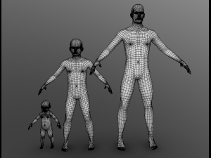 simple human pack Model 3D