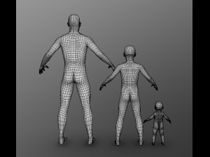 simple human pack Model 3D