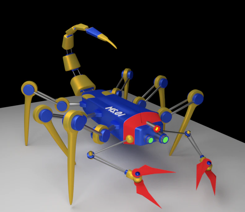 mechanic scorpion 01 3D Model .c4d .max .obj .3ds .fbx .stl .blend 
