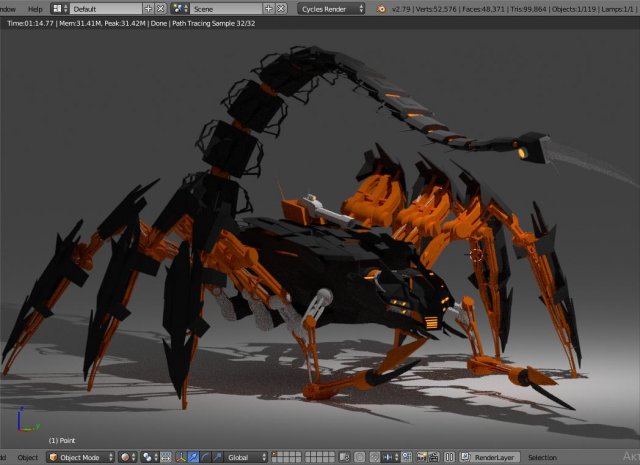 robot scorpion rsf-1 Model 3D .c4d .max .obj .3ds .fbx .stl .blend 