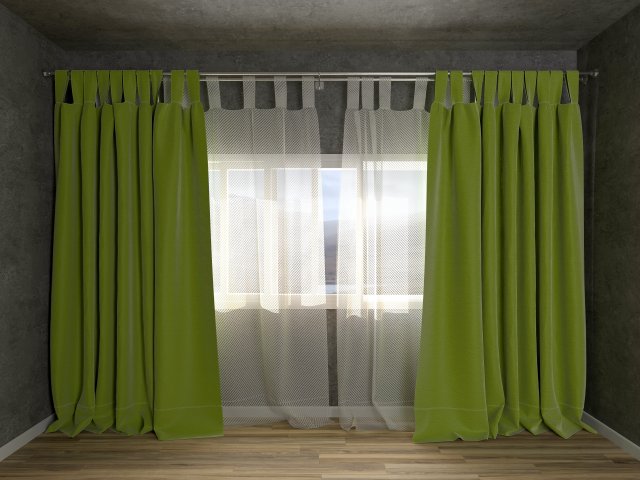 curtain room set Model 3D .c4d .max .obj .3ds .fbx .stl .blend 