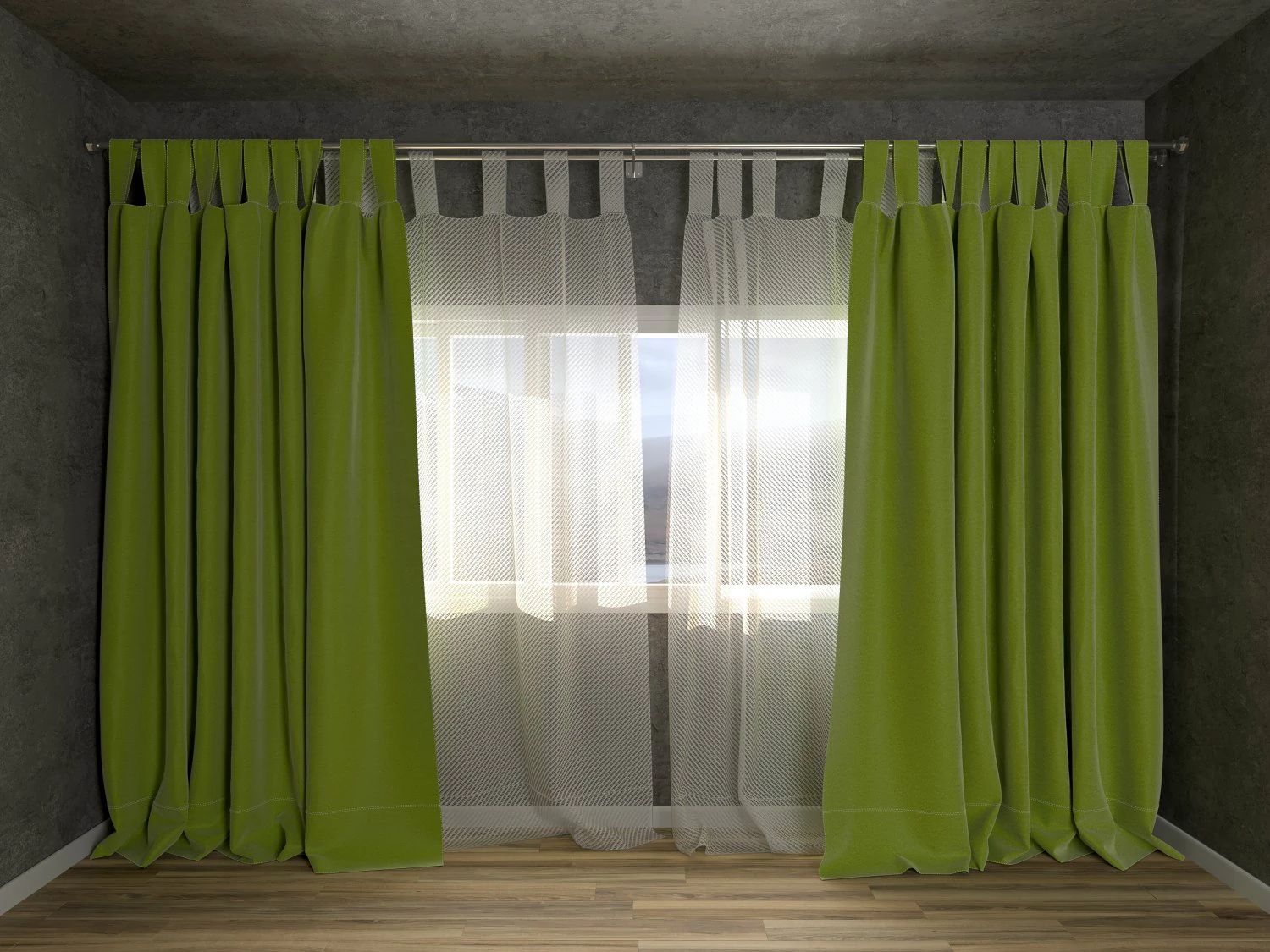 curtain room set 3D Model .c4d .max .obj .3ds .fbx .stl .blend 