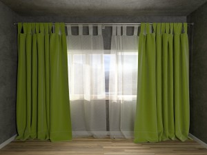 curtain room set 3D 모델