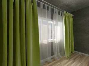 curtain room set Model 3D