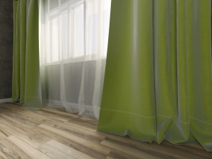 curtain room set Model 3D