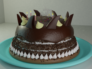 birthday cake chocolate and gems Modelo 3D