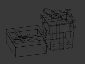 low poly gift boxes of both cubical and rectangular cuboid form for party decorations Modelo 3D