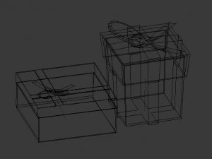 low poly gift boxes of both cubical and rectangular cuboid form for party decorations 3D Model
