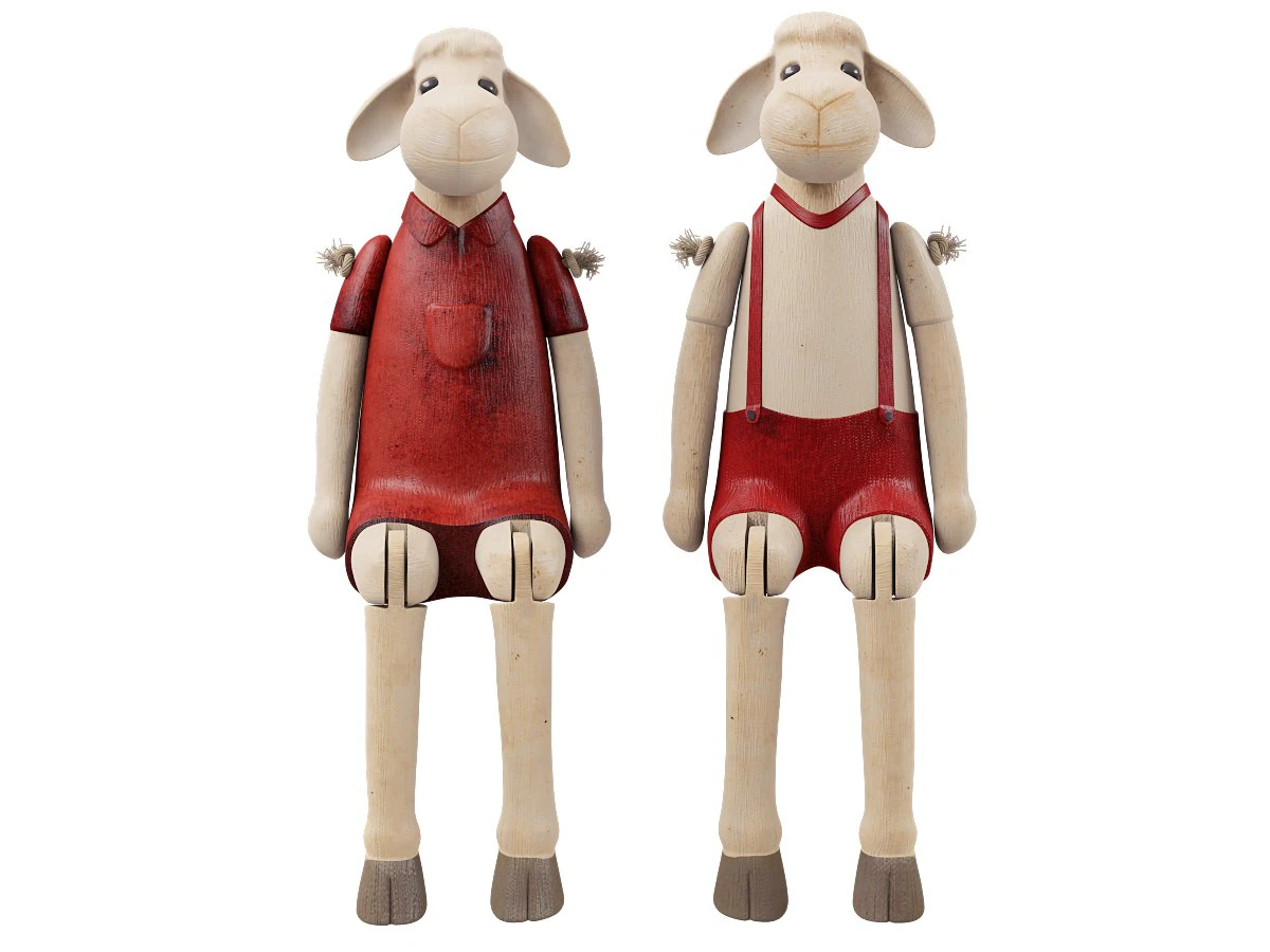 decorative sheep figurines 3D Model .c4d .max .obj .3ds .fbx .stl .blend 