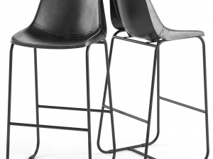 roadhouse bar stool black 3D 모델