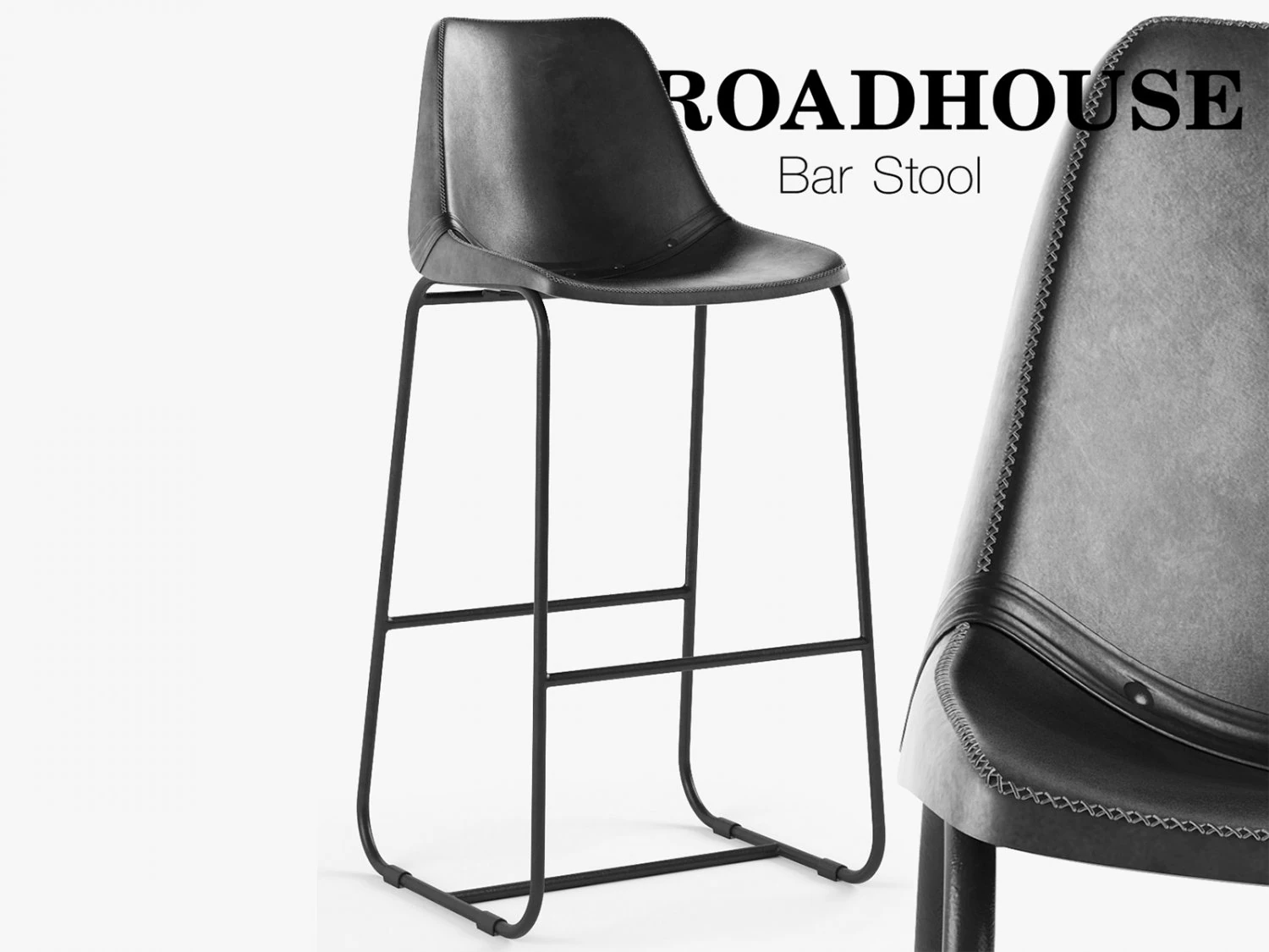 roadhouse bar stool black 3D Model .c4d .max .obj .3ds .fbx .stl .blend 