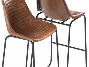 roadhouse bar stool ribbed Modello 3D