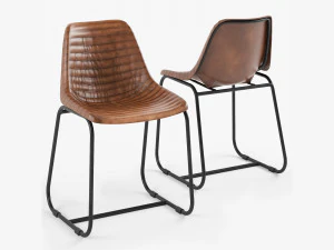 Roadhouse Esszimmerstuhl gerippt 3D Modell