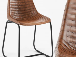 roadhouse dining chair ribbed 3D Model