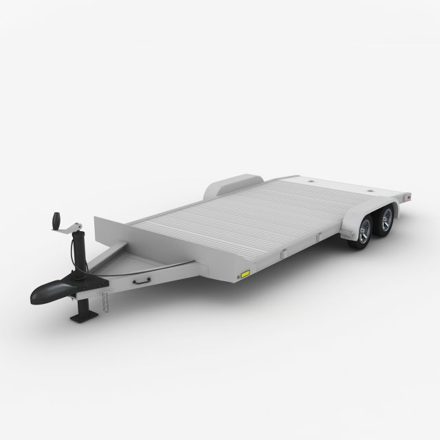 aluminum car trailer Model 3D .c4d .max .obj .3ds .fbx .stl .blend 