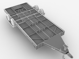 aluminum car trailer Model 3D