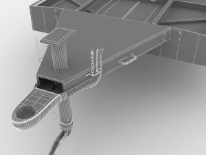 rimorchio per auto in alluminio Modello 3D