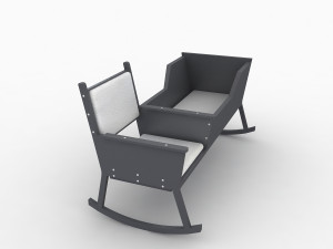 baby cradle 3D 모델