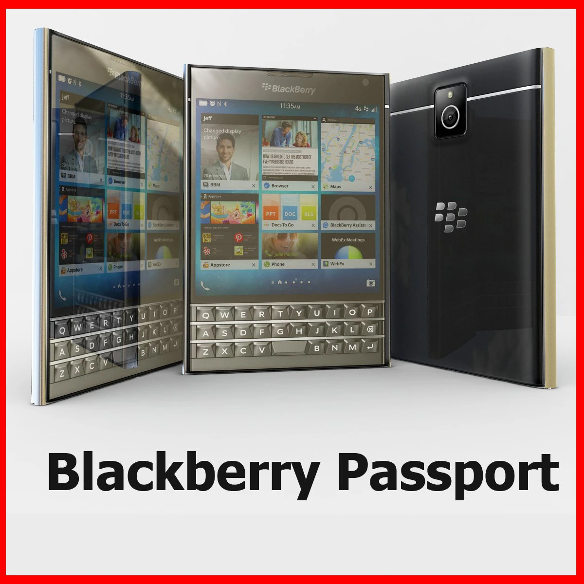 blackberry passport 3D Model .c4d .max .obj .3ds .fbx .stl .blend