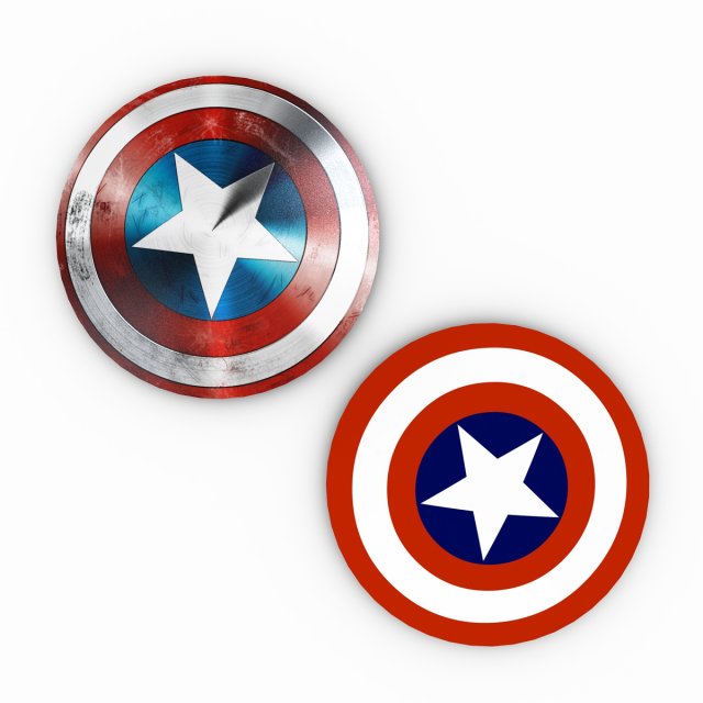 captain america shield 3D 模型 .c4d .max .obj .3ds .fbx .stl .blend 
