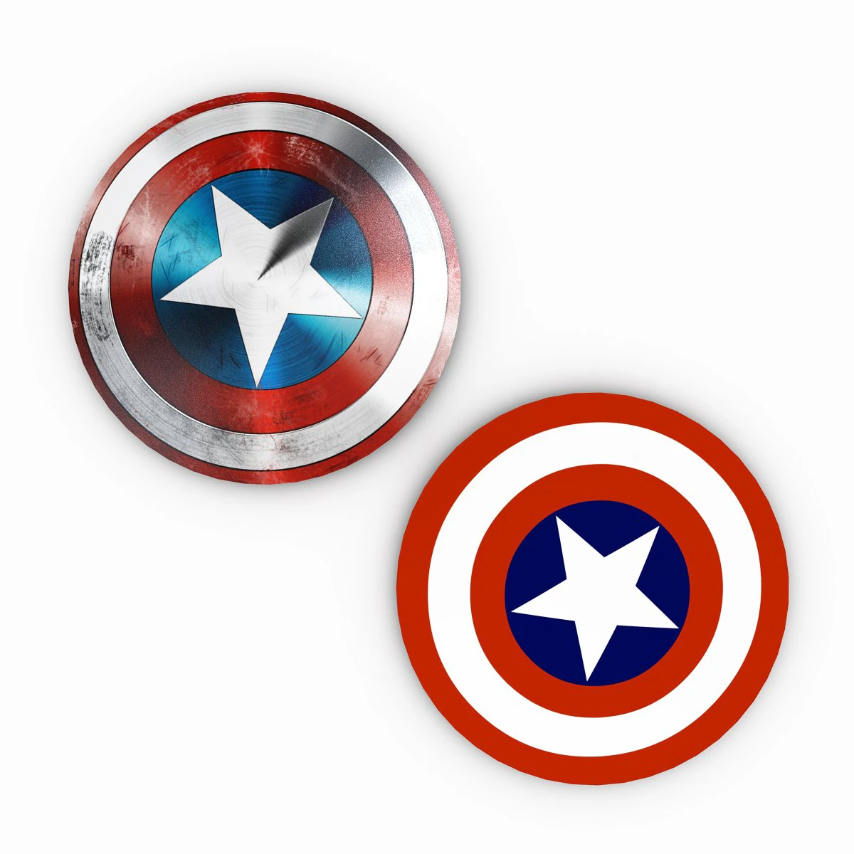 captain america shield 3D Model .c4d .max .obj .3ds .fbx .stl .blend 