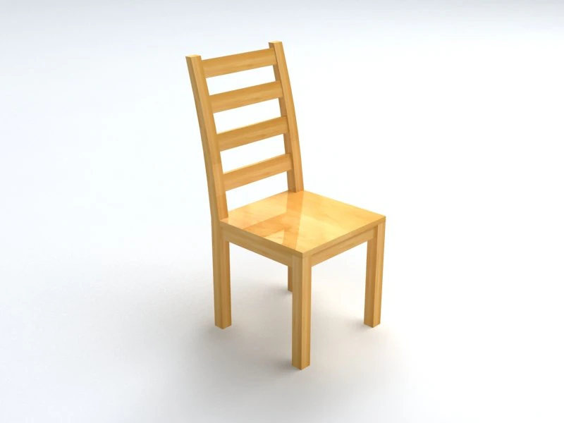 wooden chair 3D Model .c4d .max .obj .3ds .fbx .stl .blend