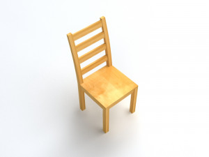 wooden chair Model 3D