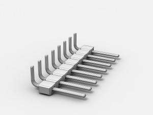 curved male header 3D-Modell