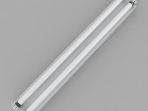 dual strip fluorescent fixture 3D Модель