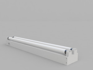 dual strip fluorescent fixture 3D Модель