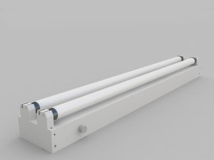 dual strip fluorescent fixture 3D Модель