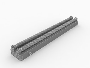 dual strip fluorescent fixture 3D Модель