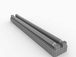 dual strip fluorescent fixture 3D Модель