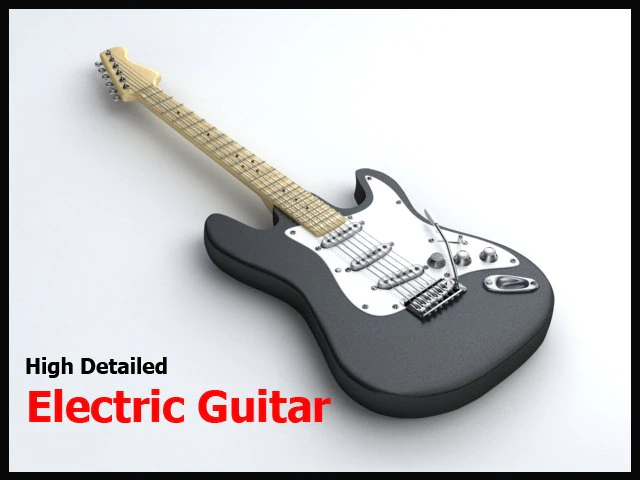 electric guitar 3D Model .c4d .max .obj .3ds .fbx .stl .blend 