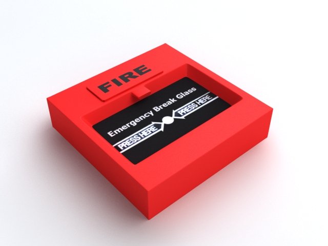emergency alarm button Model 3D .c4d .max .obj .3ds .fbx .stl .blend 