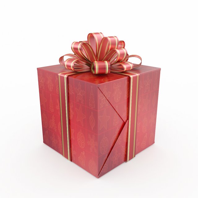 gift box 2 3D Model .c4d .max .obj .3ds .fbx .stl .blend