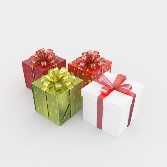 gift boxes 3 Modèle 3D .c4d .max .obj .3ds .fbx .stl .blend 