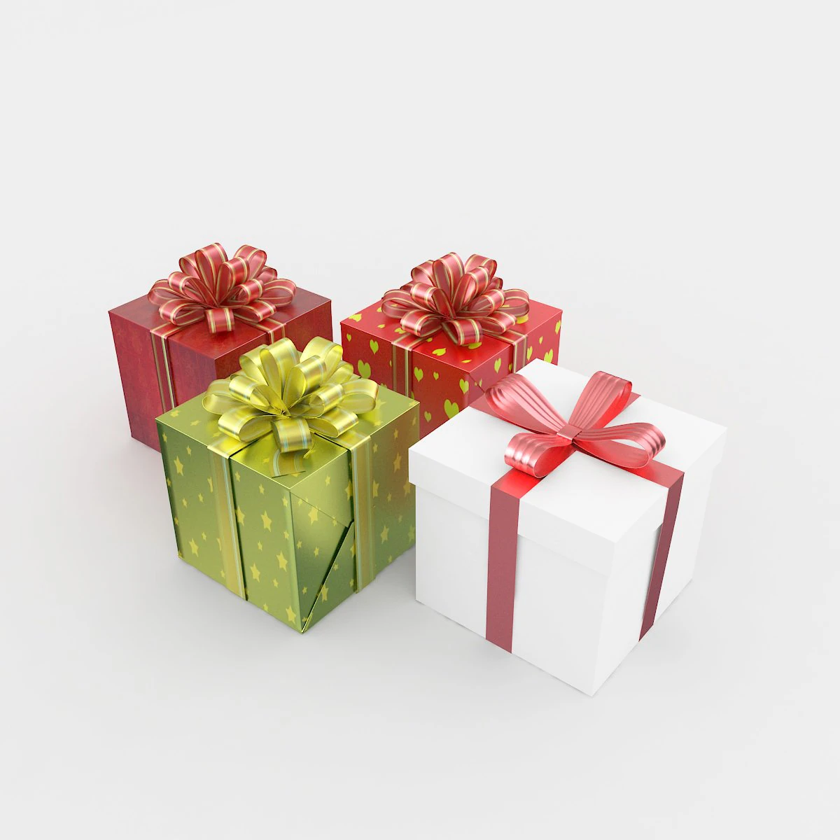 gift boxes 3 3D Model .c4d .max .obj .3ds .fbx .stl .blend