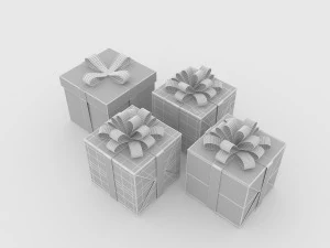 gift boxes 3 3D Model