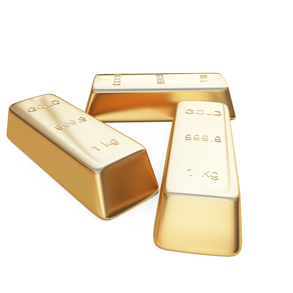 gold bar 3D Model .c4d .max .obj .3ds .fbx .stl .blend 