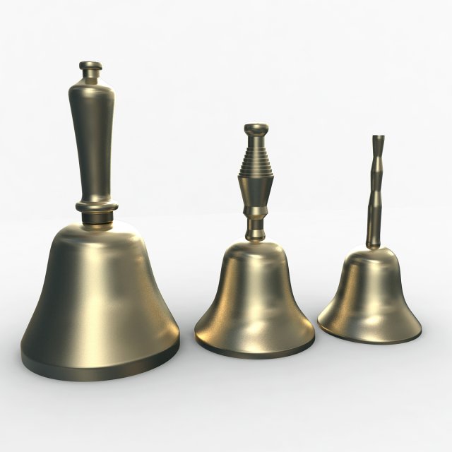 hand bells 3D 모델 .c4d .max .obj .3ds .fbx .stl .blend