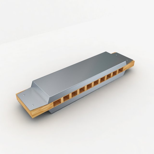 harmonica Modèle 3D .c4d .max .obj .3ds .fbx .stl .blend 