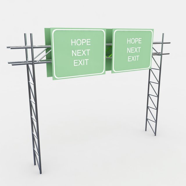highway sign Model 3D .c4d .max .obj .3ds .fbx .stl .blend 
