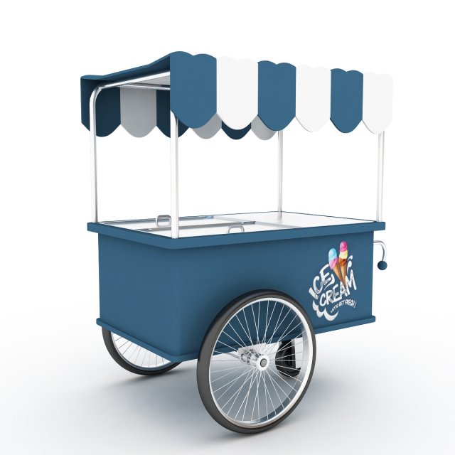 ice cream cart 2 3D Model .c4d .max .obj .3ds .fbx .stl .blend 