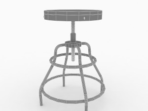 industrial mansard stool Modello 3D