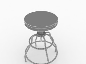 industrial mansard stool Modello 3D