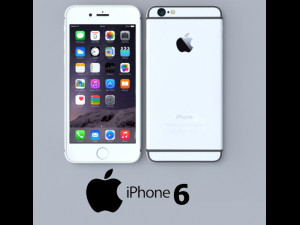 apple iphone 6 silver 3D मॉडल
